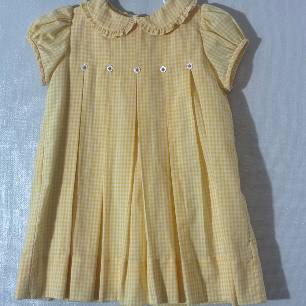 Sunny Yellow Gingham Kids Dress